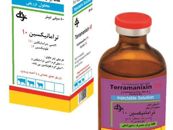 شرکت عرفان  ترامانيکسين 10  اکسي تتراسايکلين 10% + فلونيکسين 2% ويال 100 cc